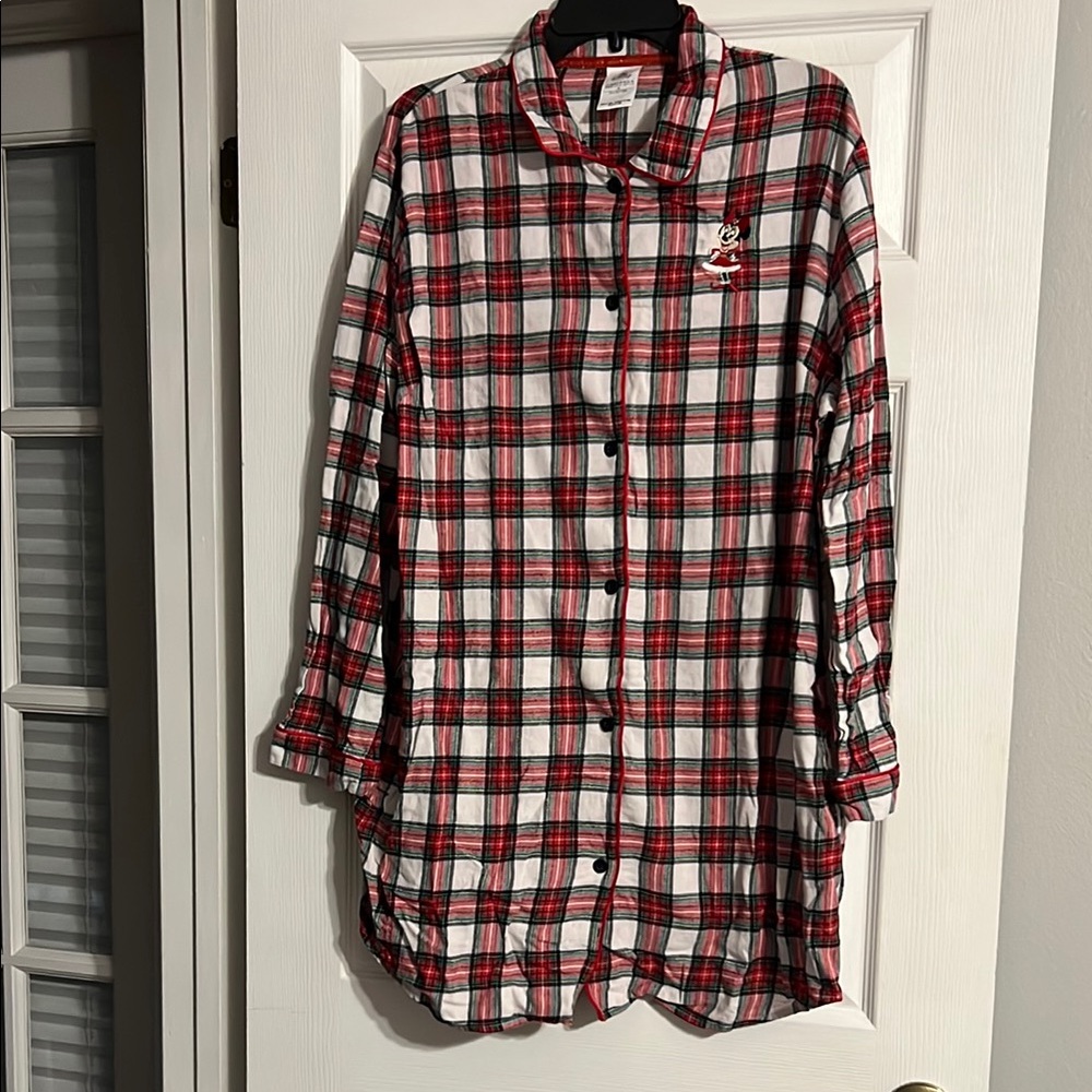 Disney Plaid Button-Up Nightgown